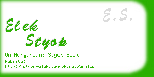 elek styop business card